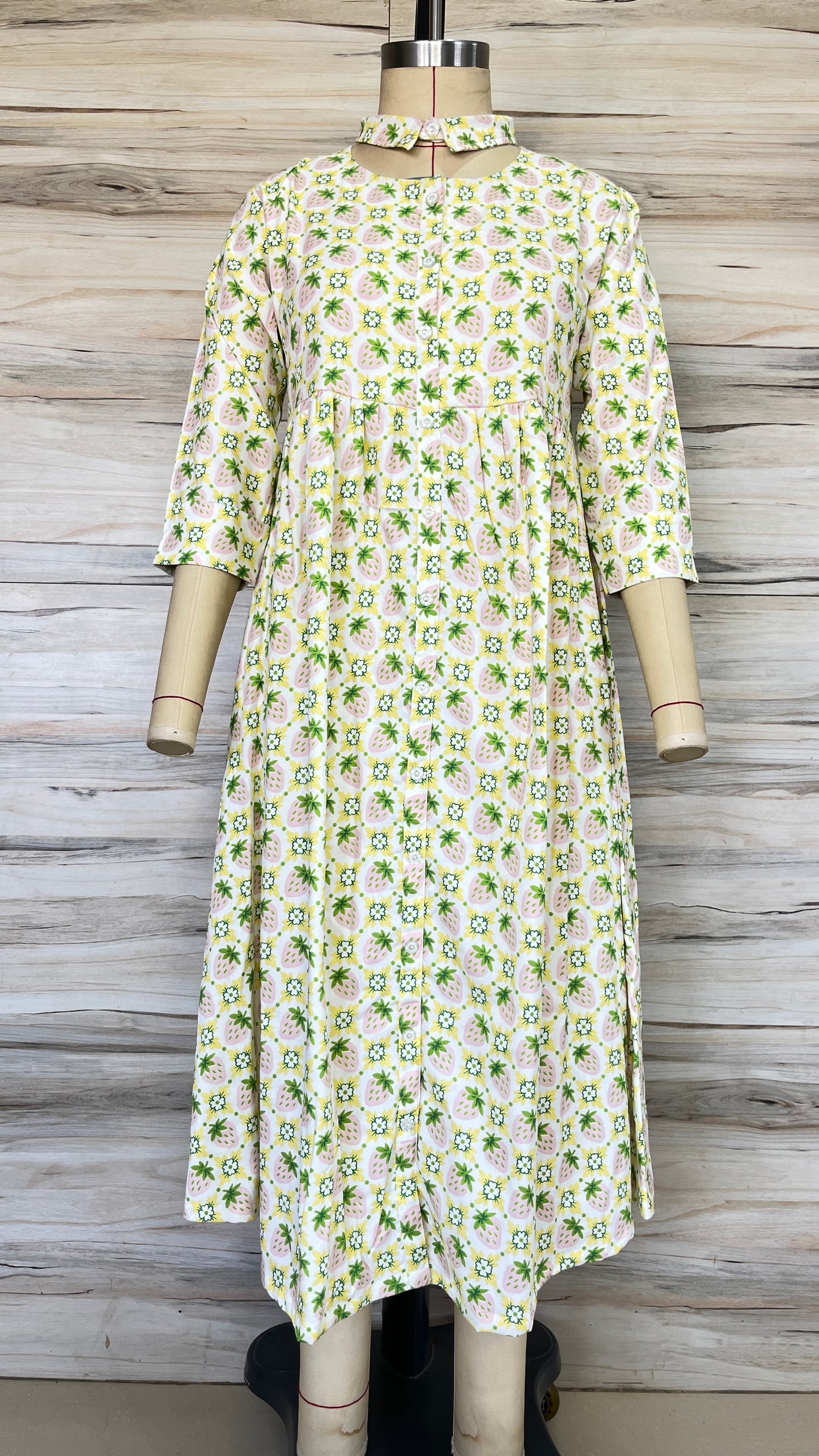 Cream Strawberry Maxi Dress
