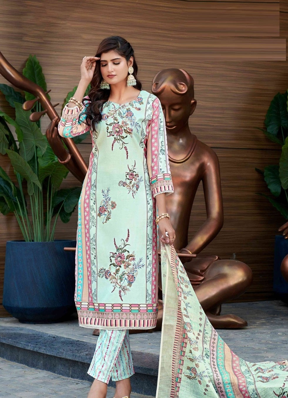 Mint Royal Kurthi Set