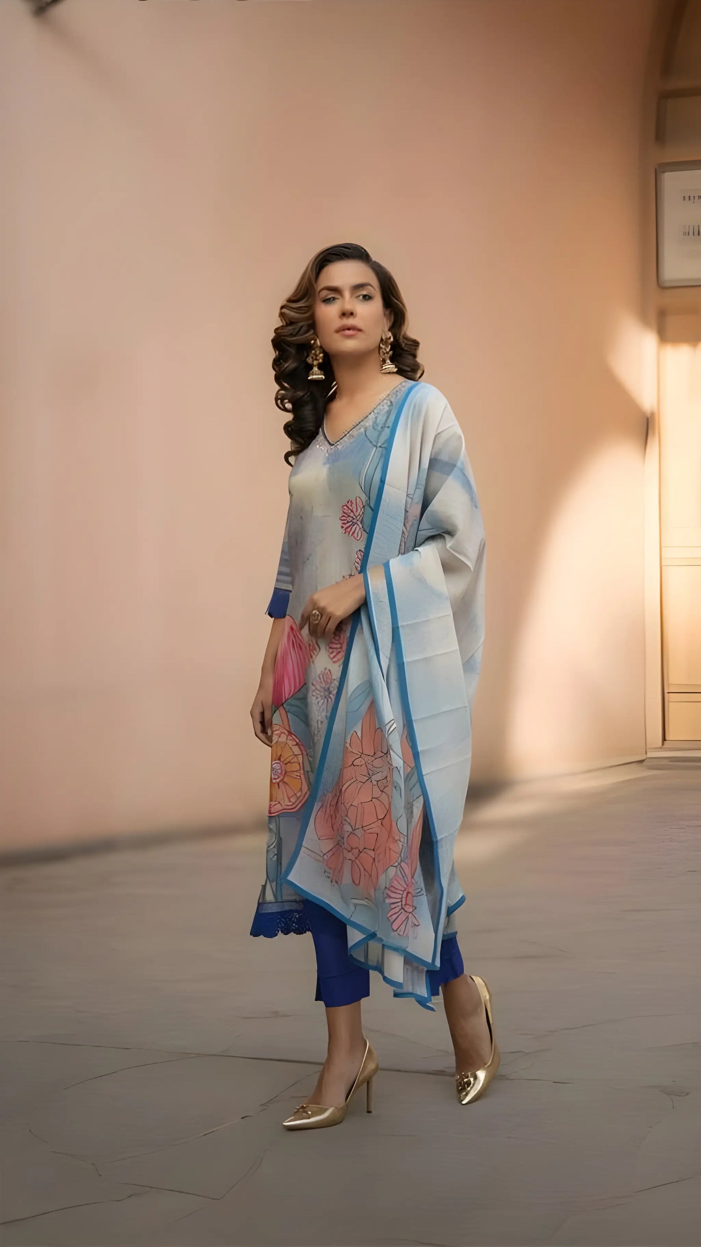 Blue Blossom Suit Set