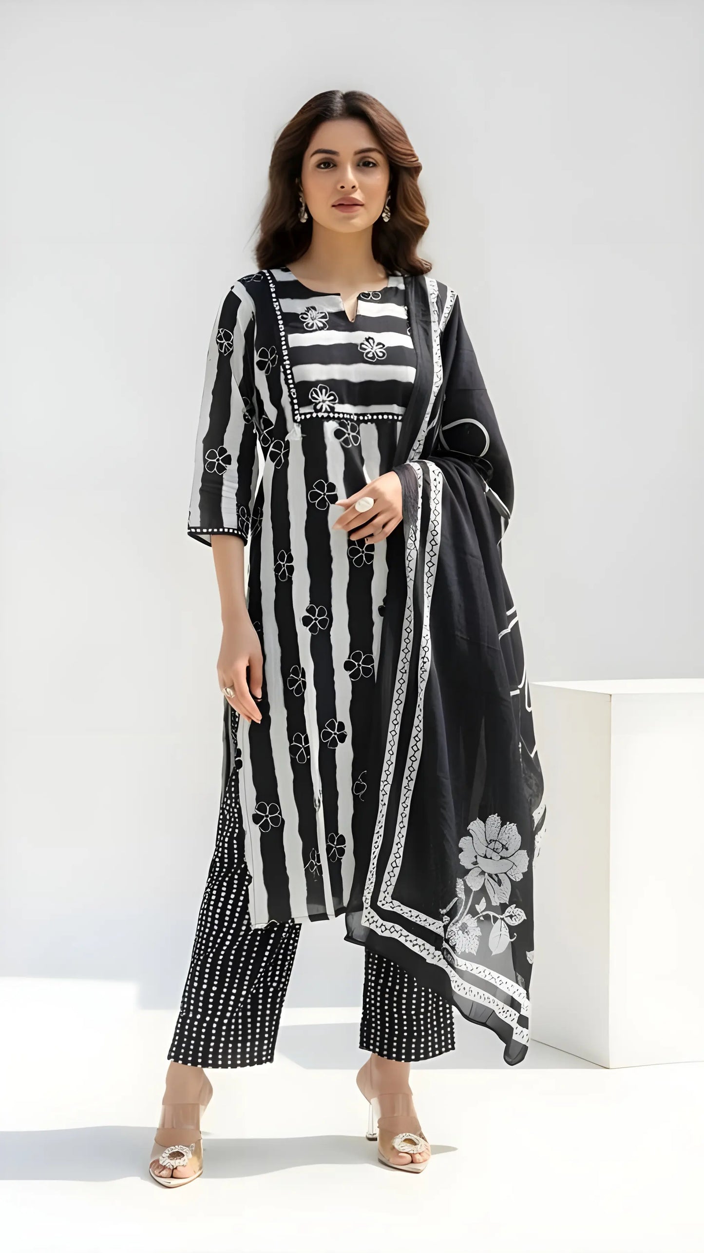 Black Striped Suit Set