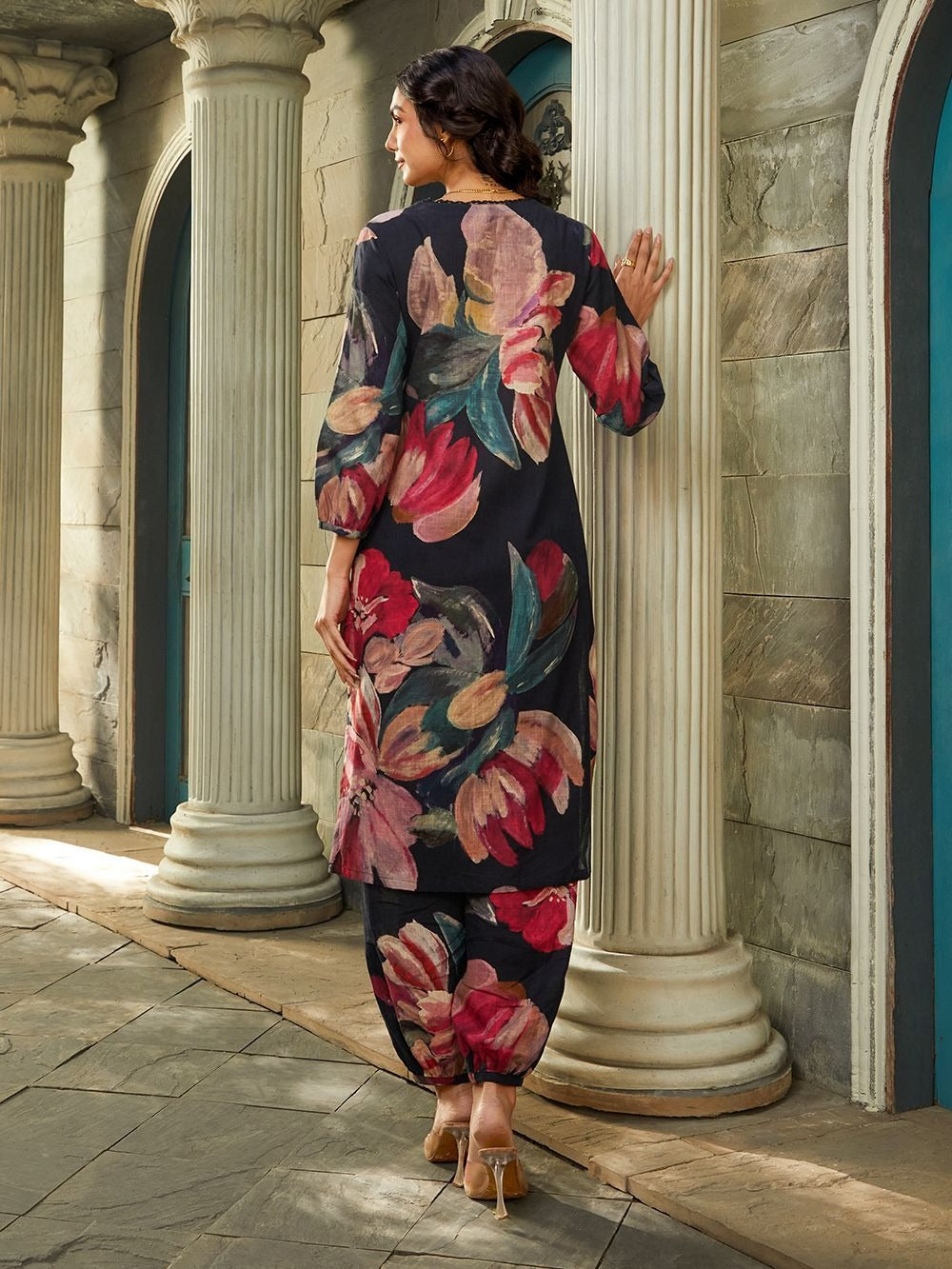 Midnight Floral Kurthi Set