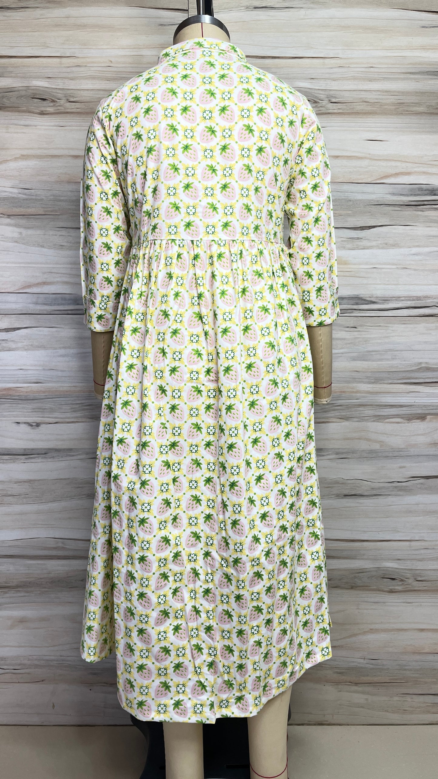 Cream Strawberry Maxi Dress