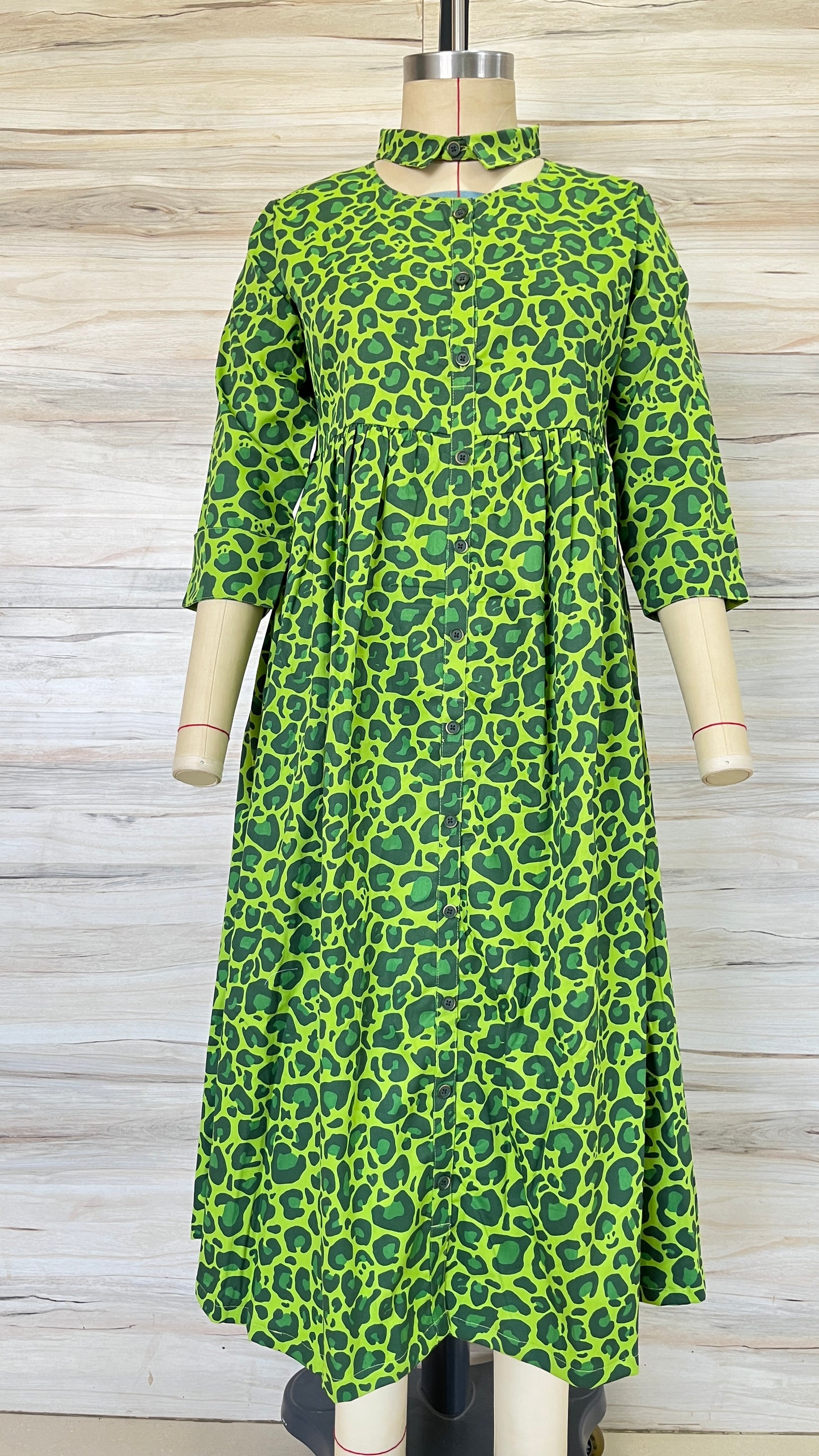 Emerald Green Leopard Dress