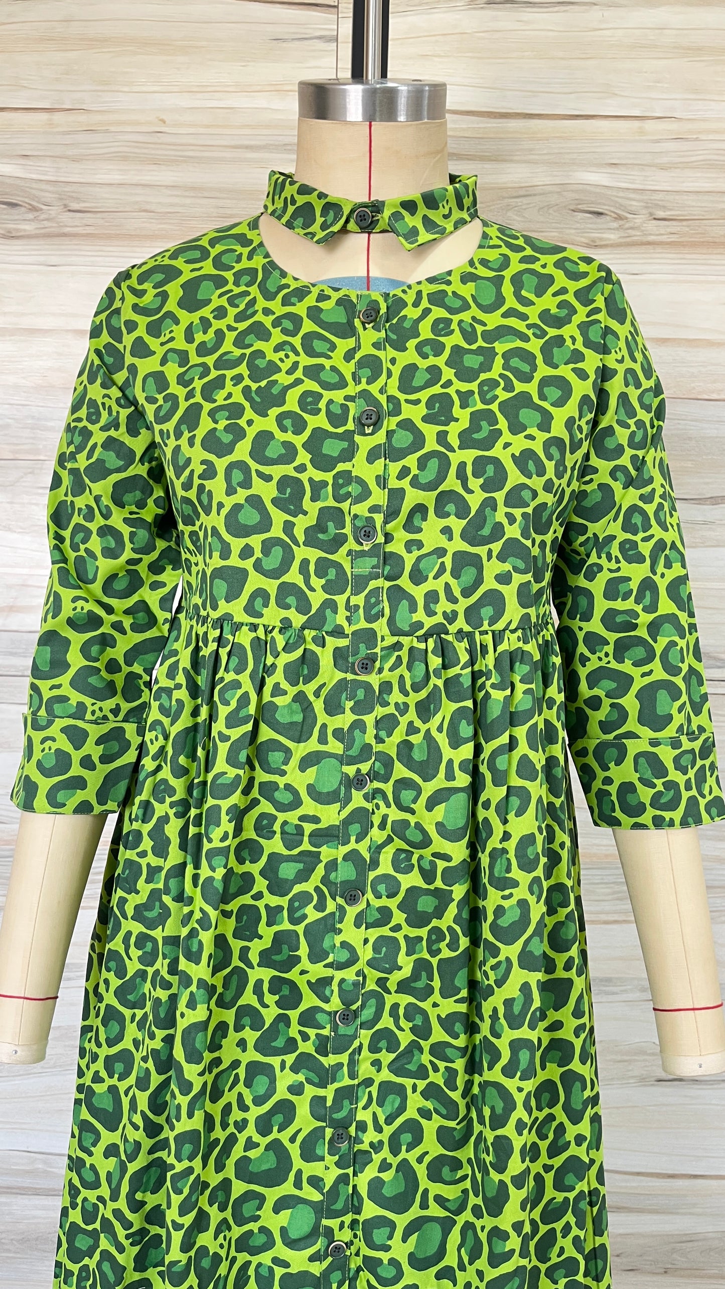 Emerald Green Leopard Dress