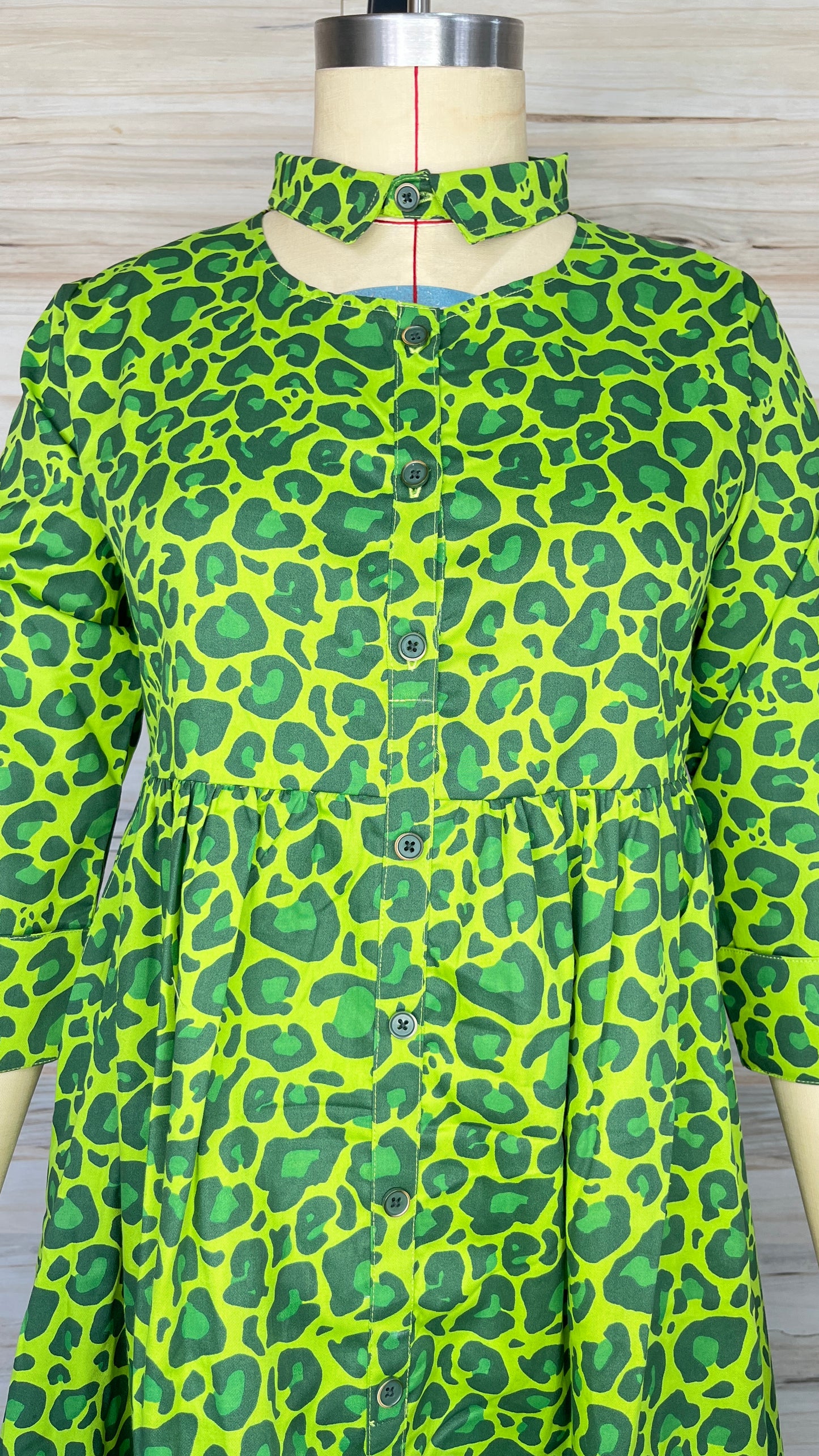 Emerald Green Leopard Dress