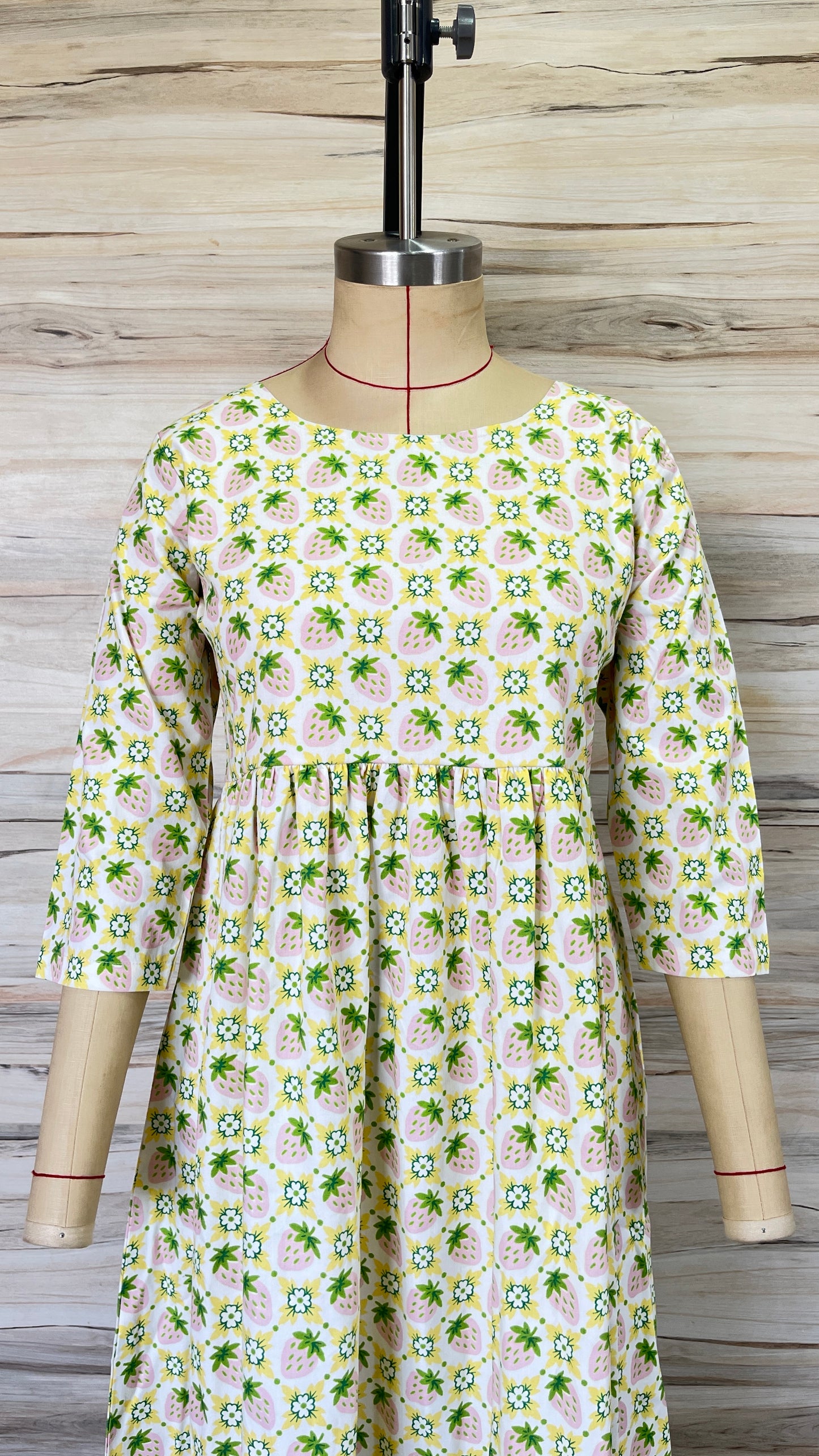 Strawberry Cotton Maxi Dress