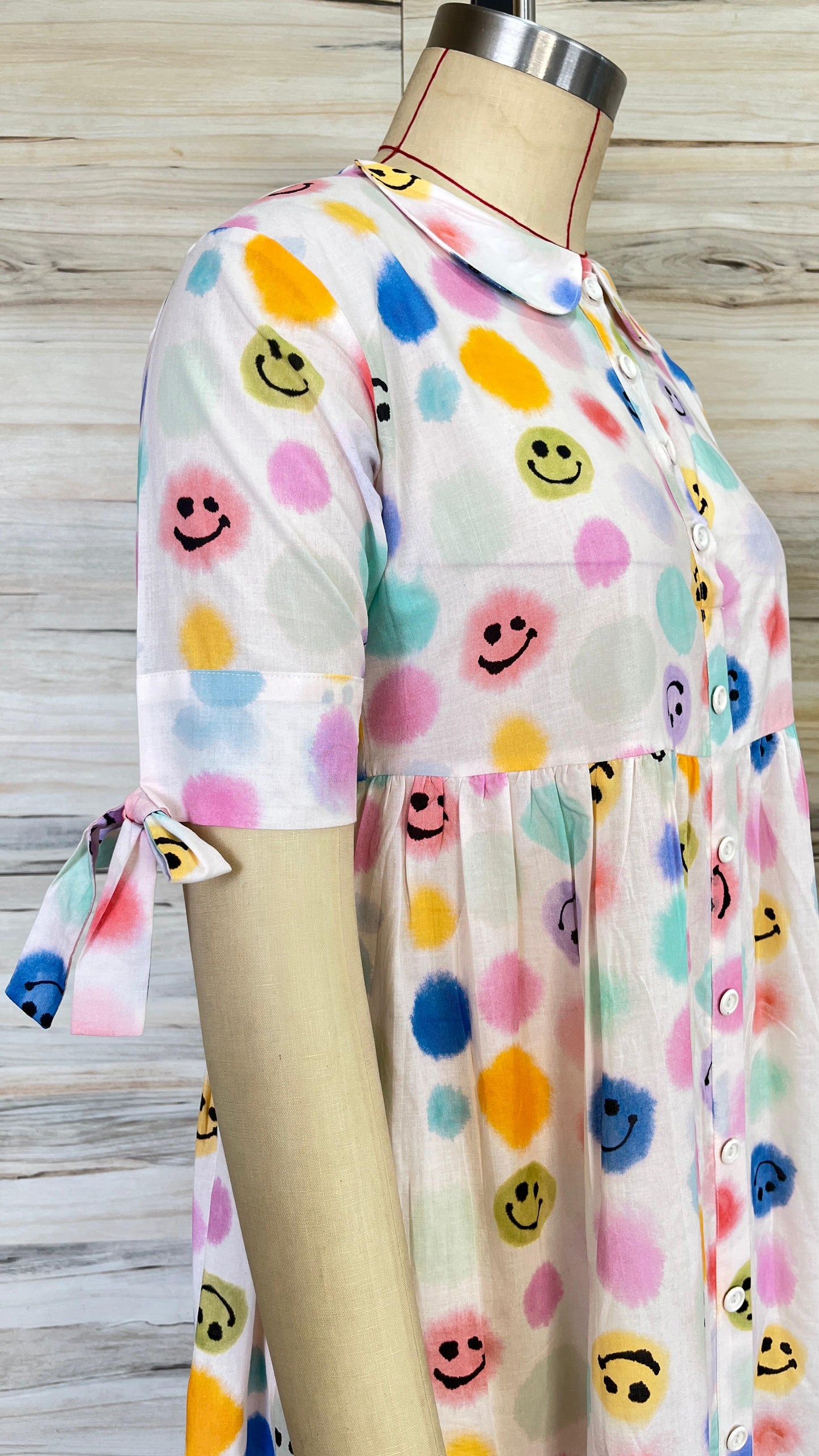 White Smiley Maxi Dress