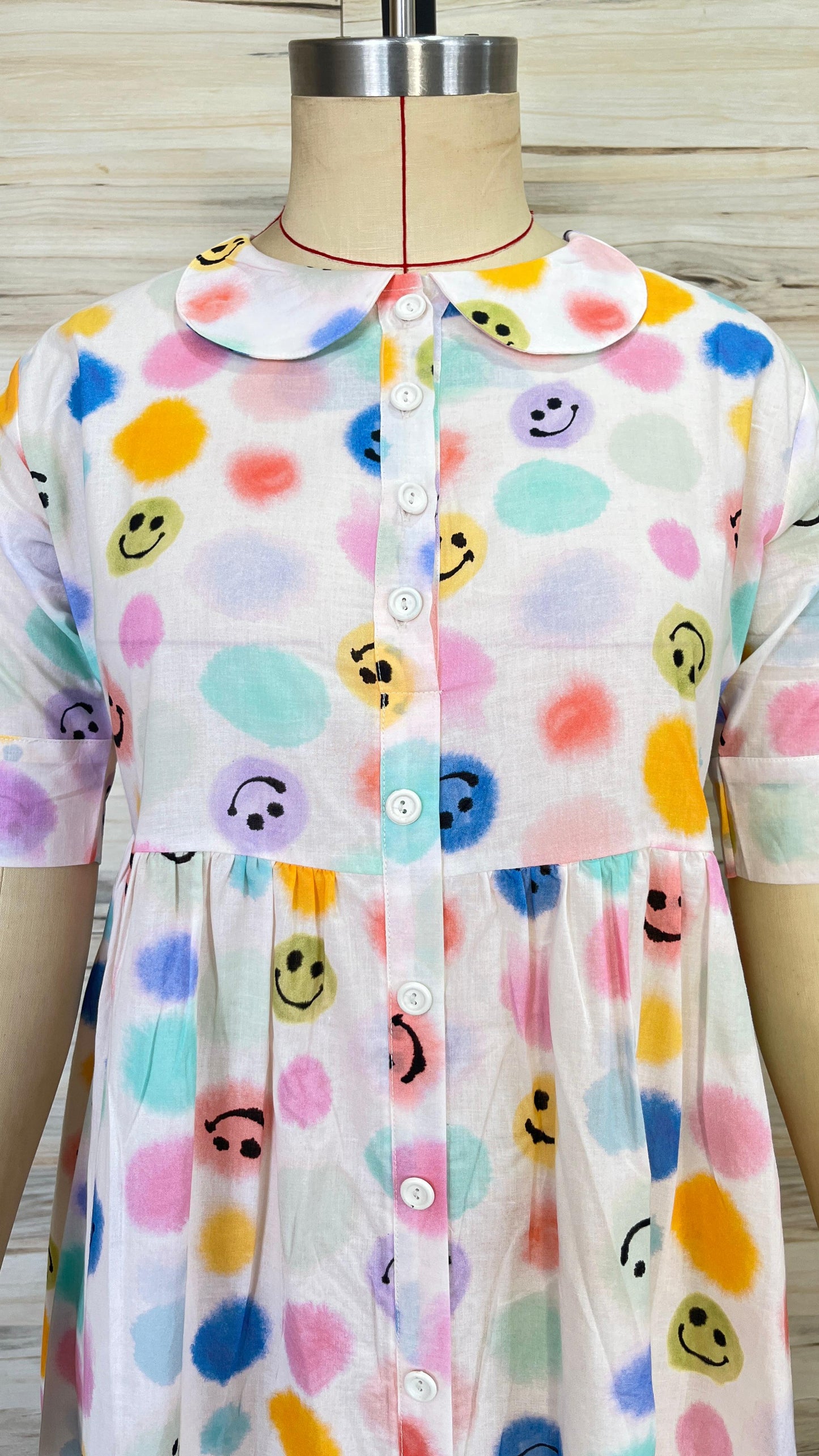 White Smiley Maxi Dress
