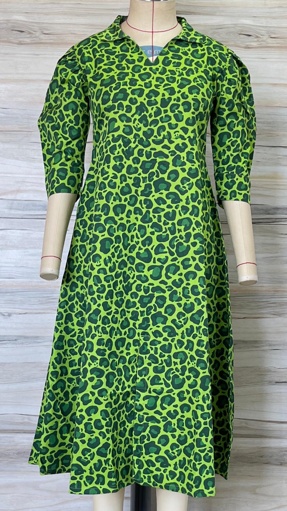 Neon Green Leopard Dress
