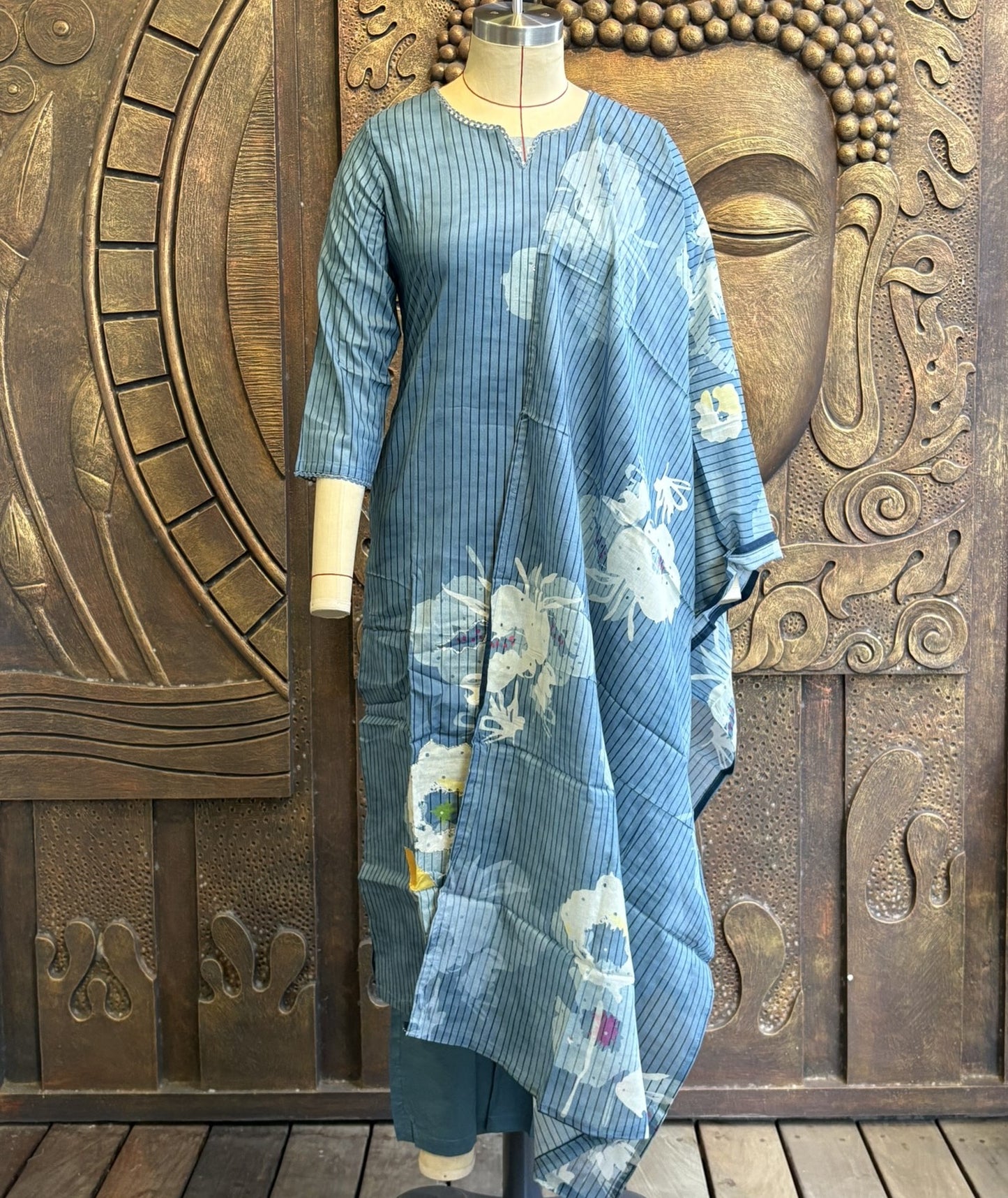 Turquoise Bloom Mulchandery Suit Set