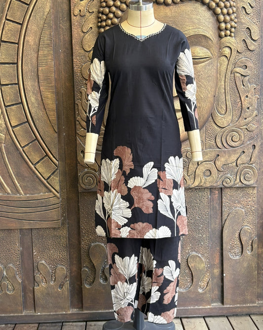 Black Floral Coord Set