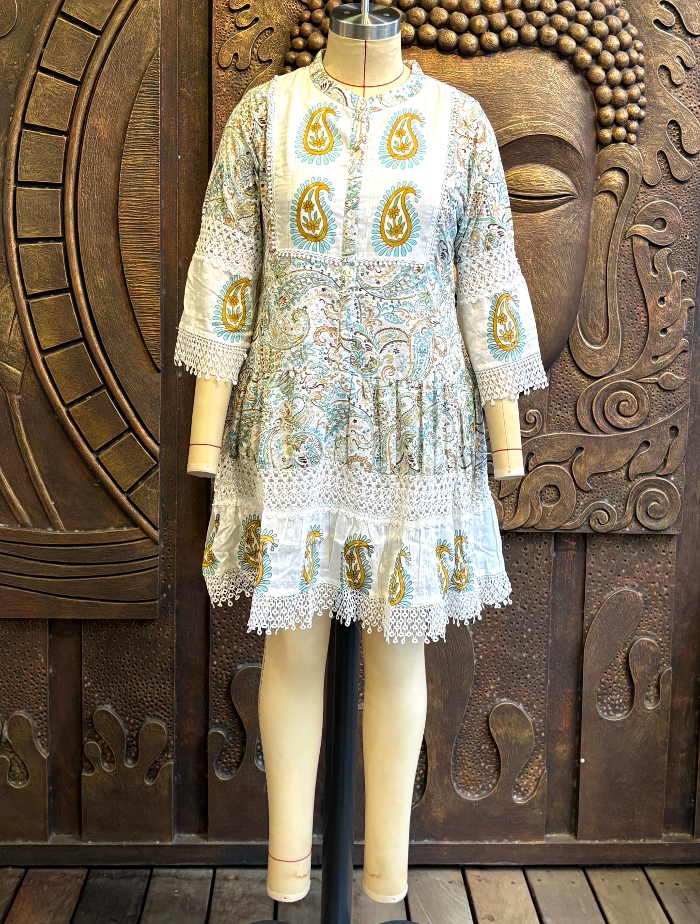Ivory Paisley Tunic Dress
