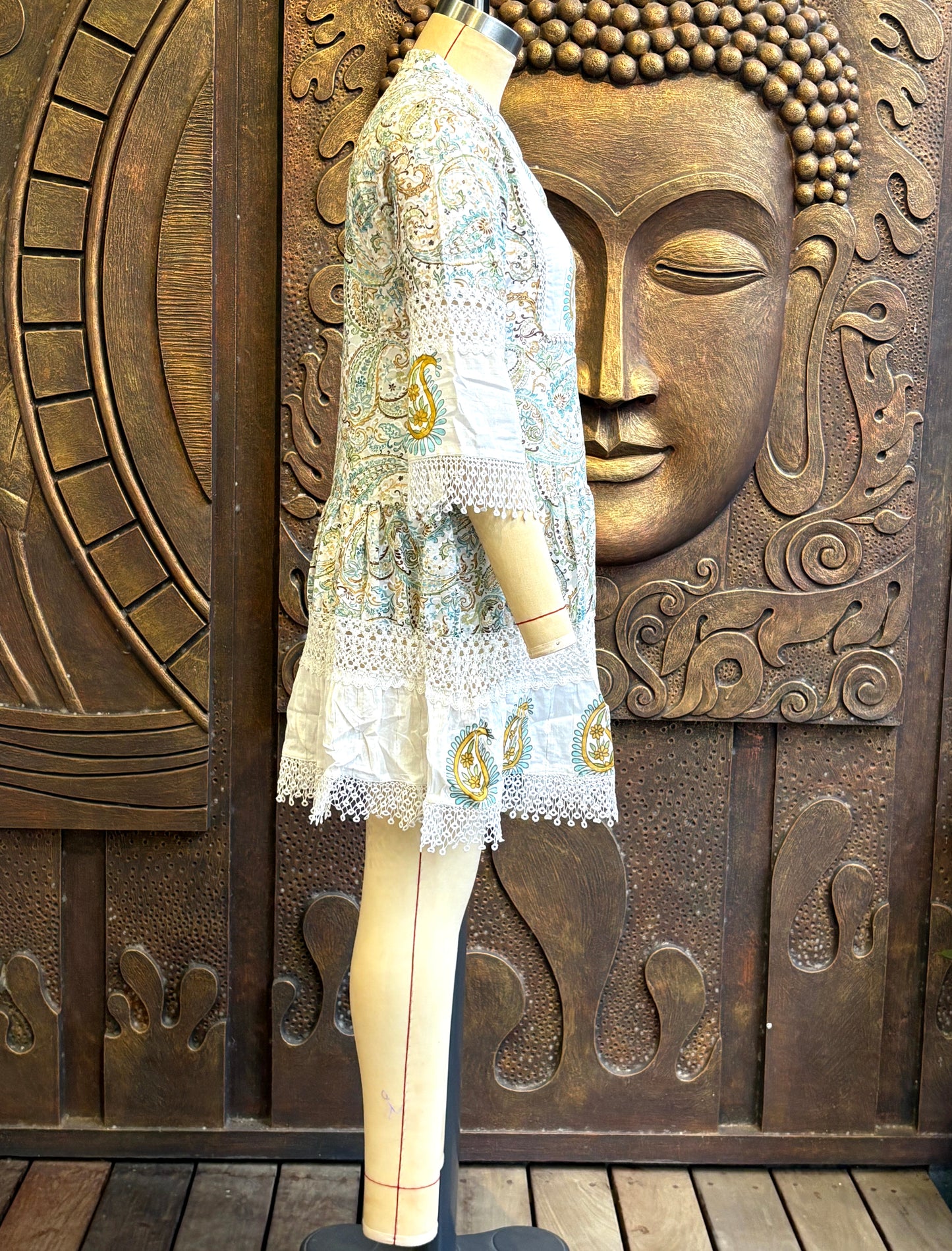 Ivory Paisley Tunic Dress