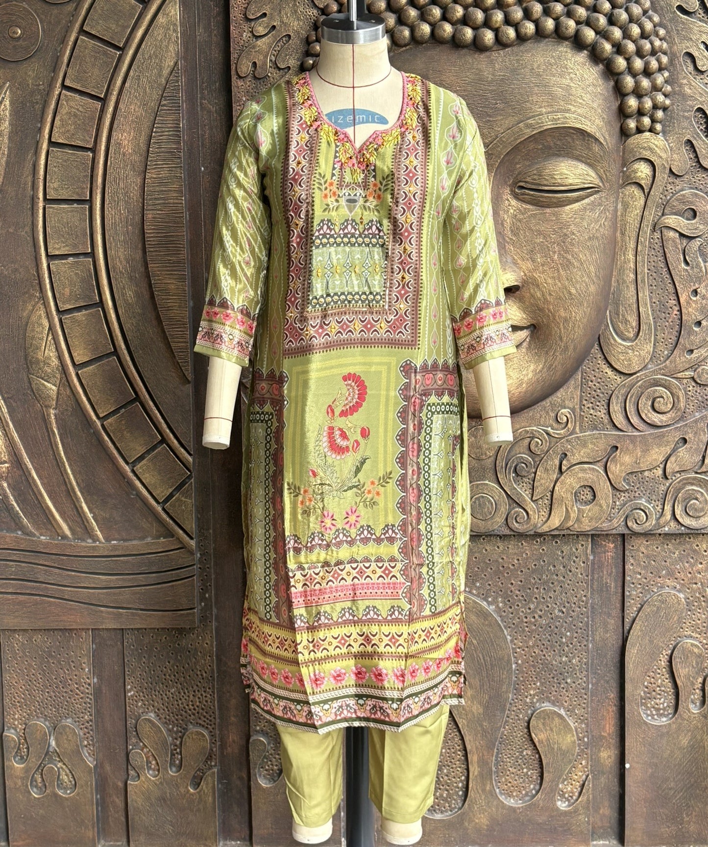 Olive Bloom Kurthi Set