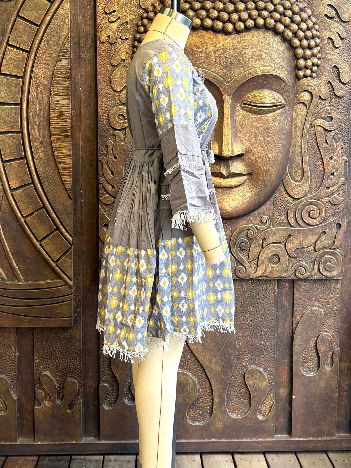 Grey Ditsy Tunic Dress