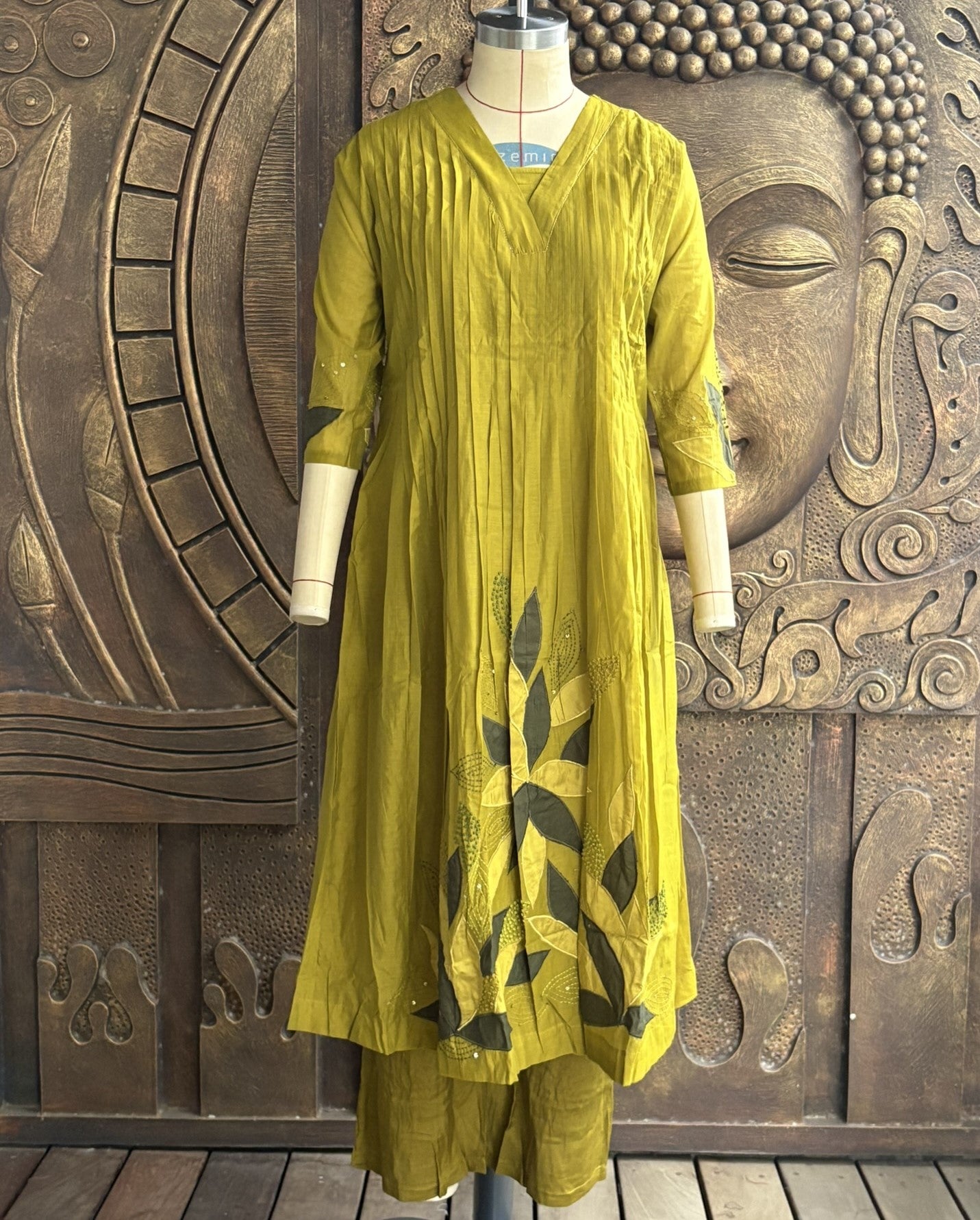 Olive Green Mulchandery Suit Set