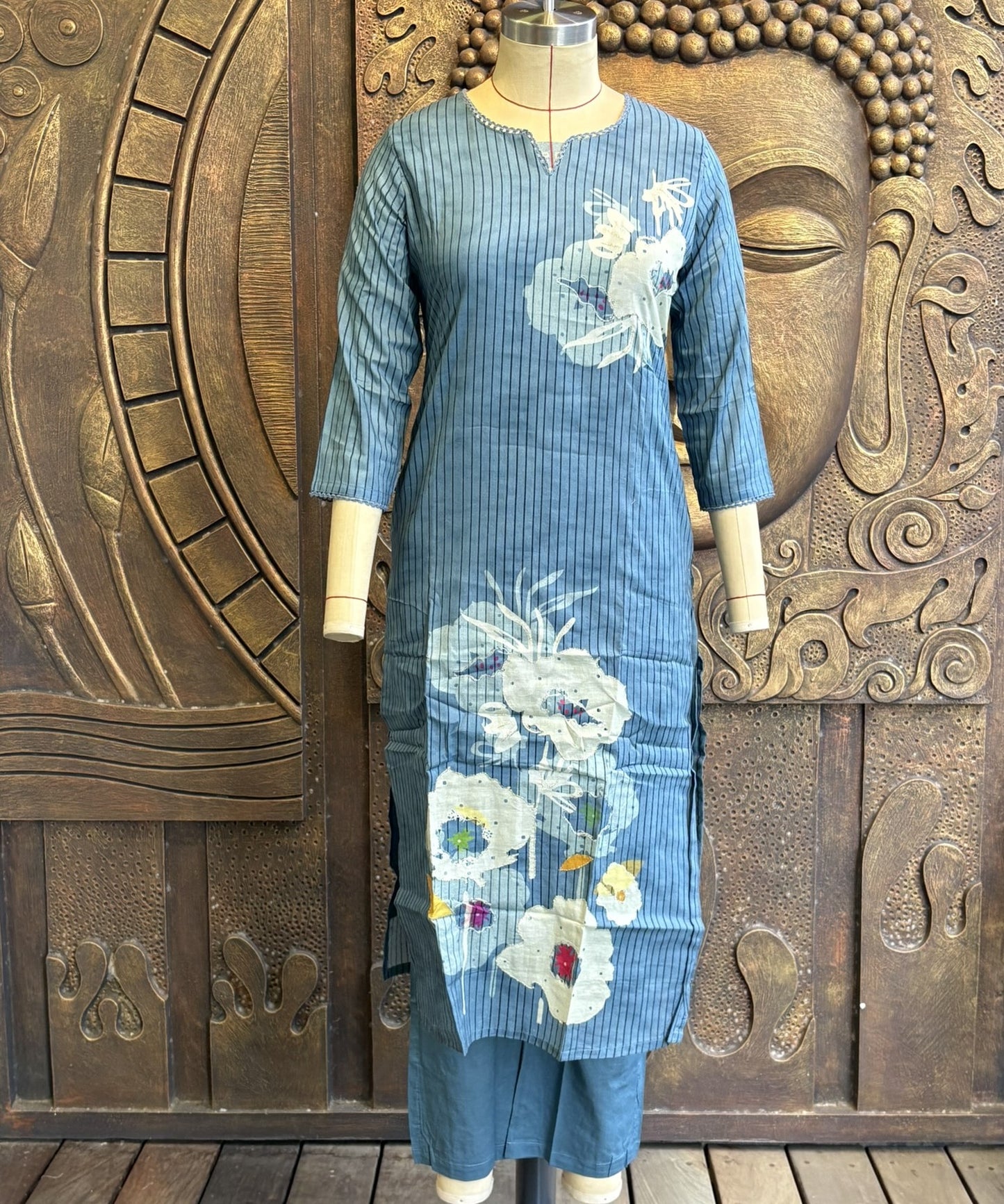 Turquoise Bloom Mulchandery Suit Set