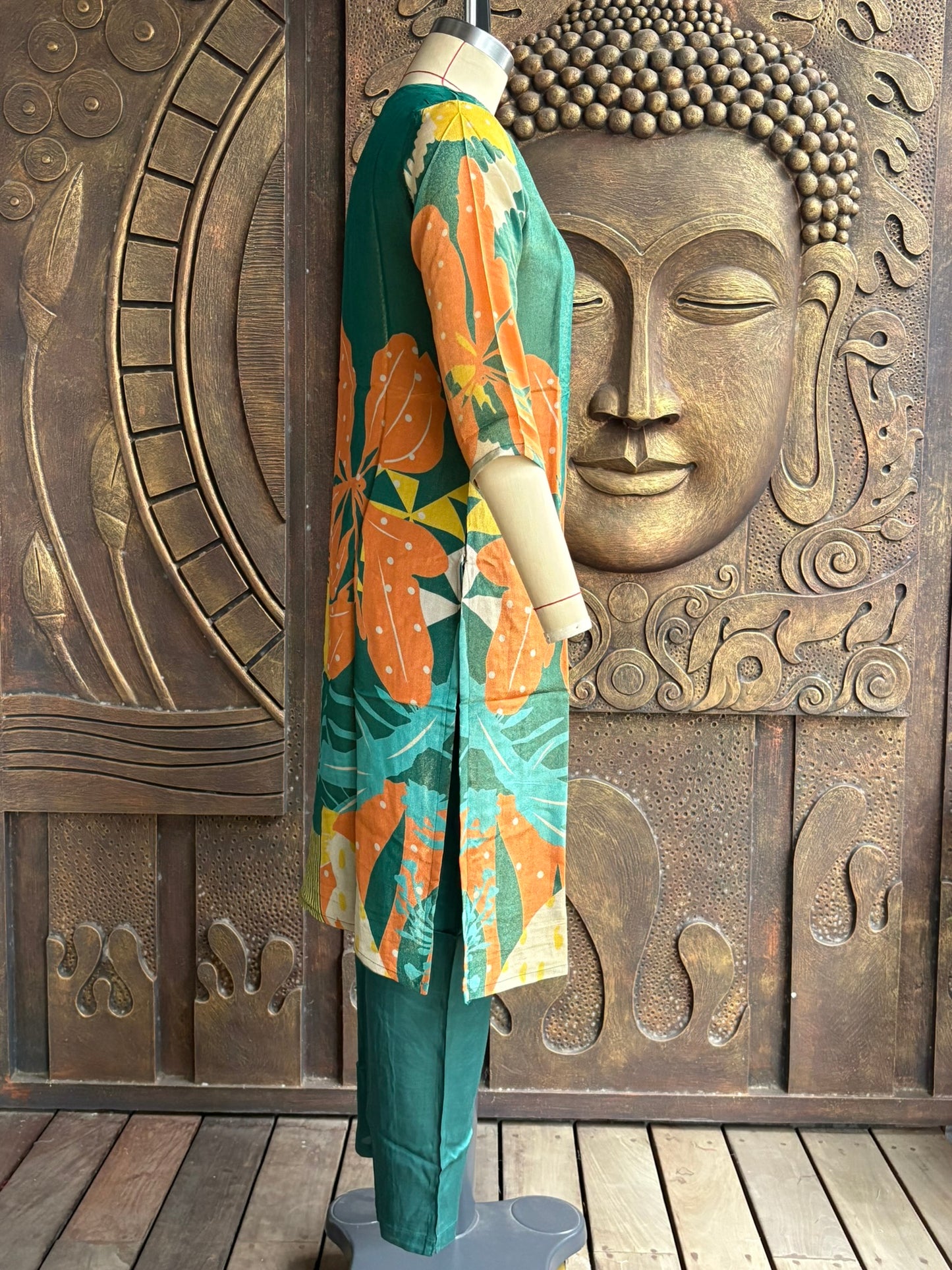 Green Floral Suit Set