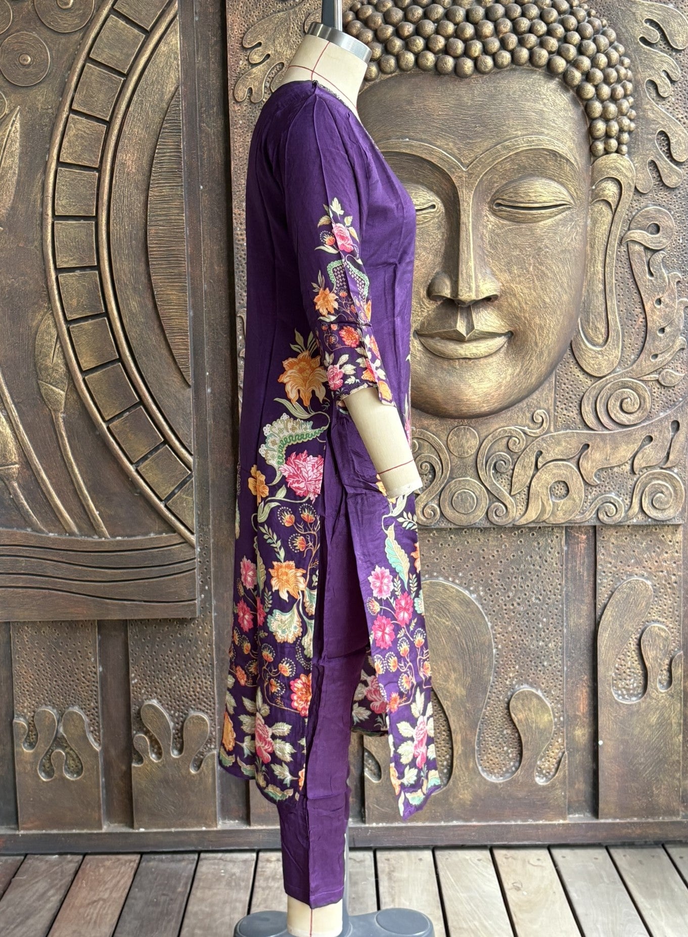 Purple Floral Mulchandery Suit Set