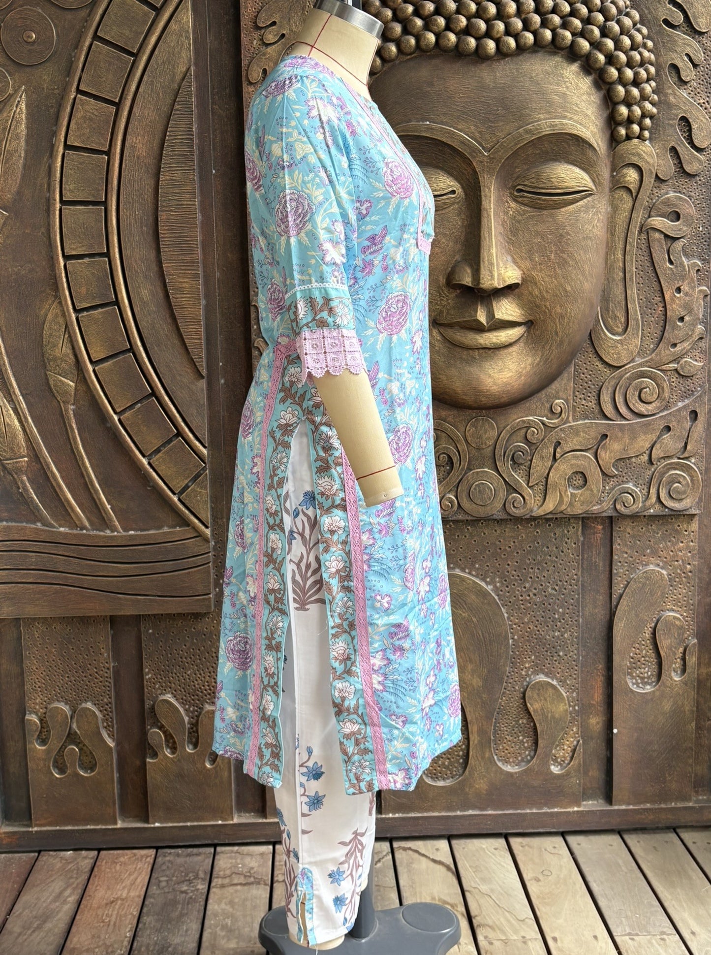 Blue Breeze Kurtha Suit Set
