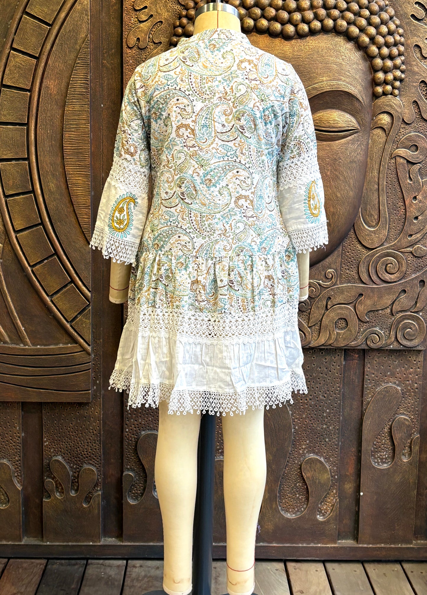 Ivory Paisley Tunic Dress