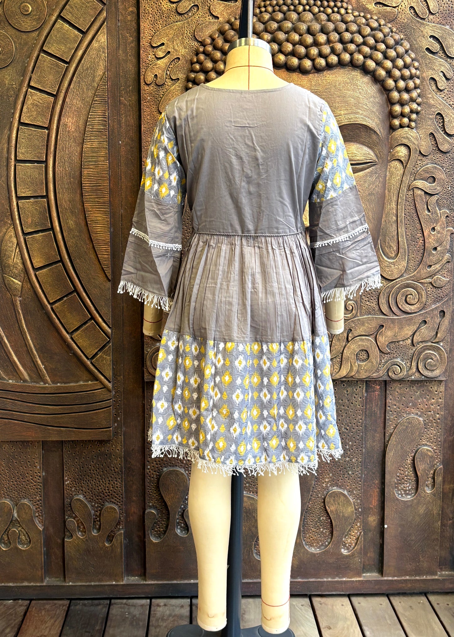 Grey Ditsy Tunic Dress