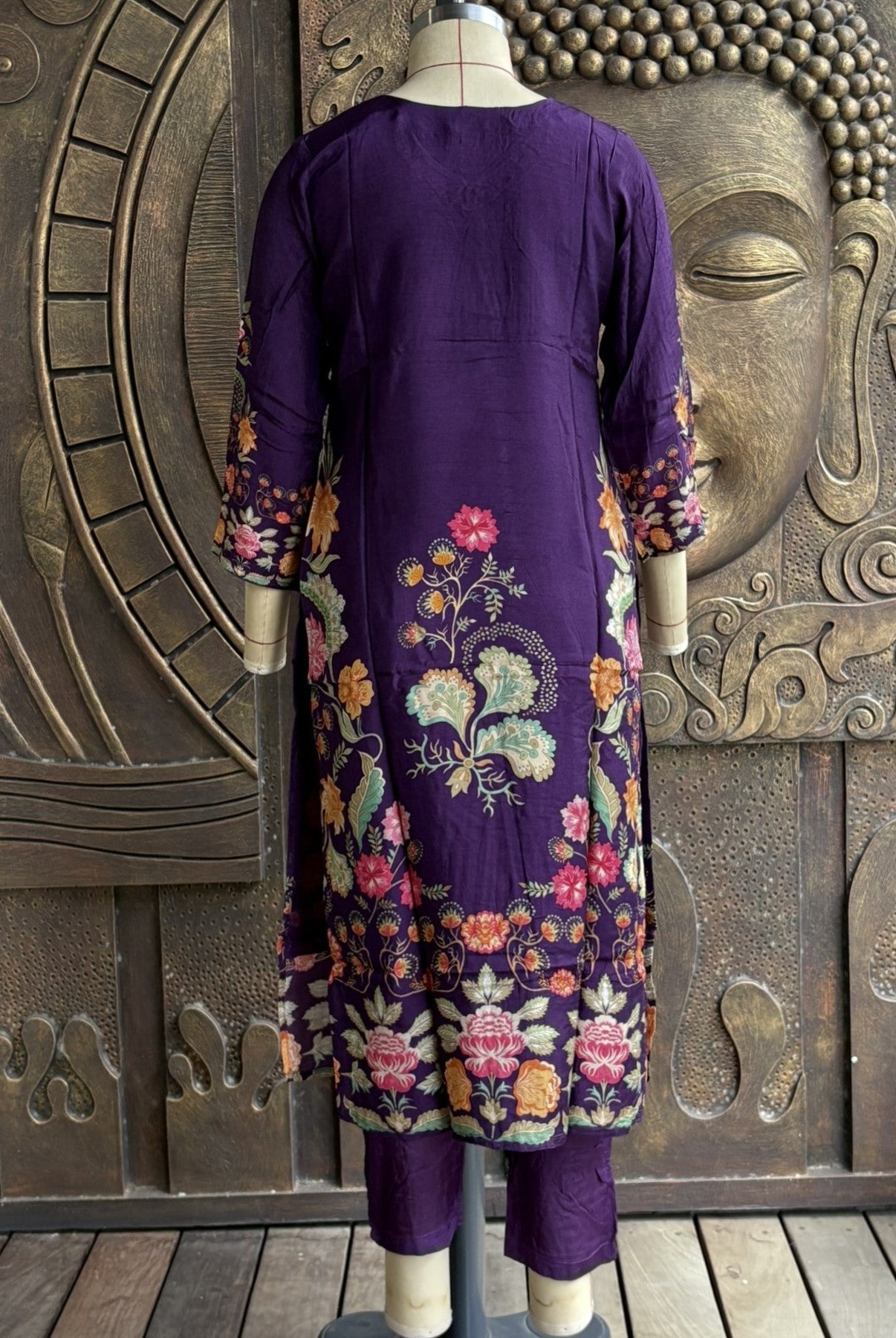 Purple Floral Mulchandery Suit Set