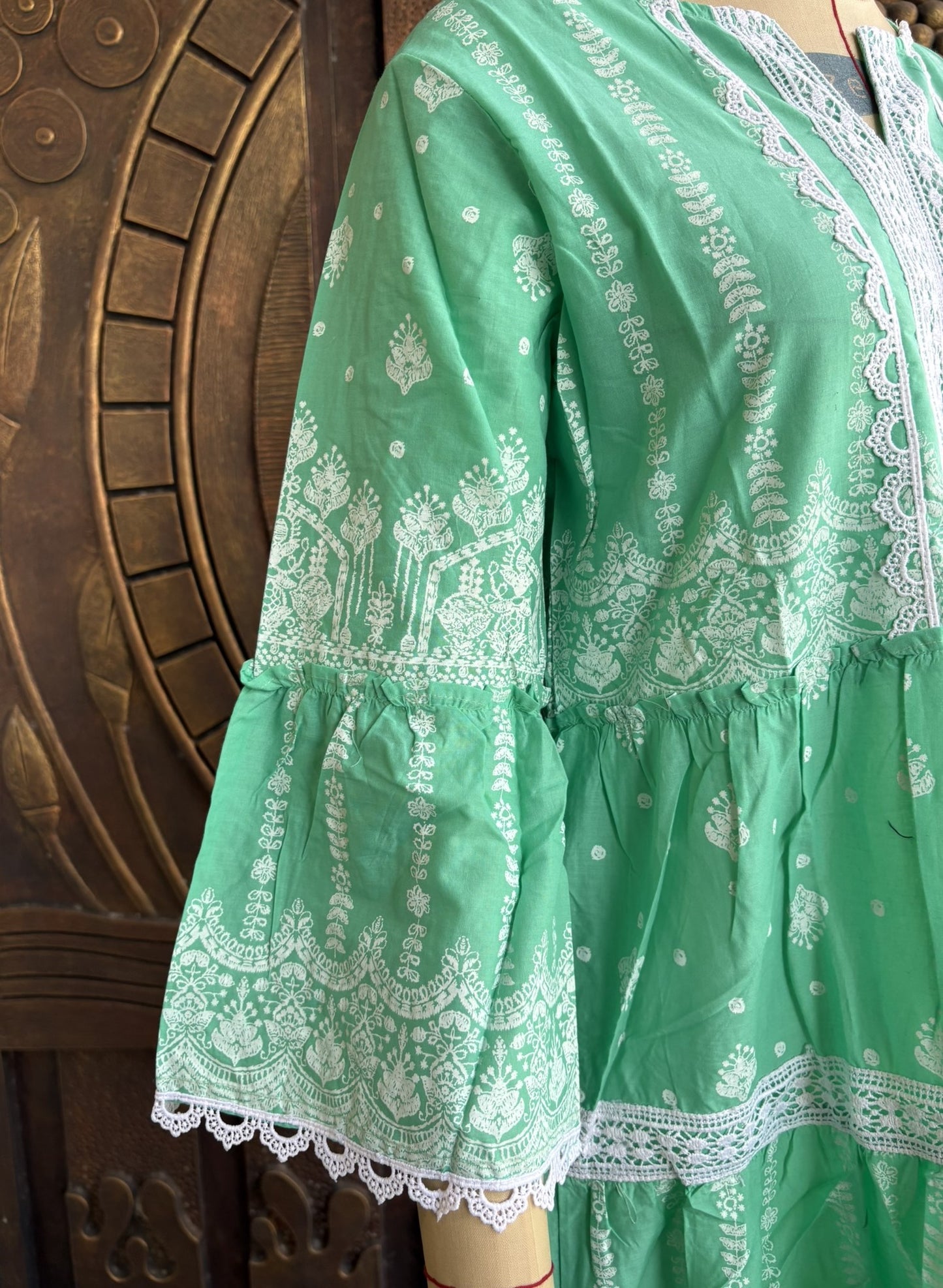 Emerald Green Embroidered Tunic Dress