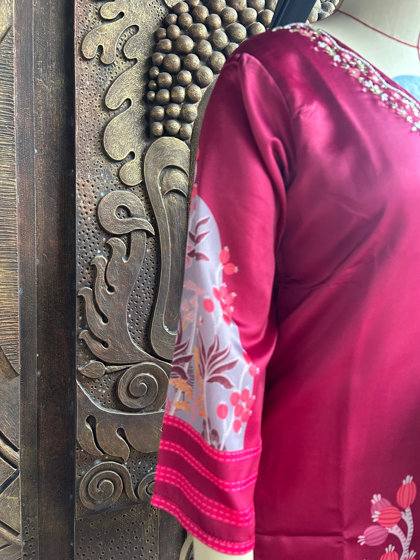 Crimson Blossom Suit Set