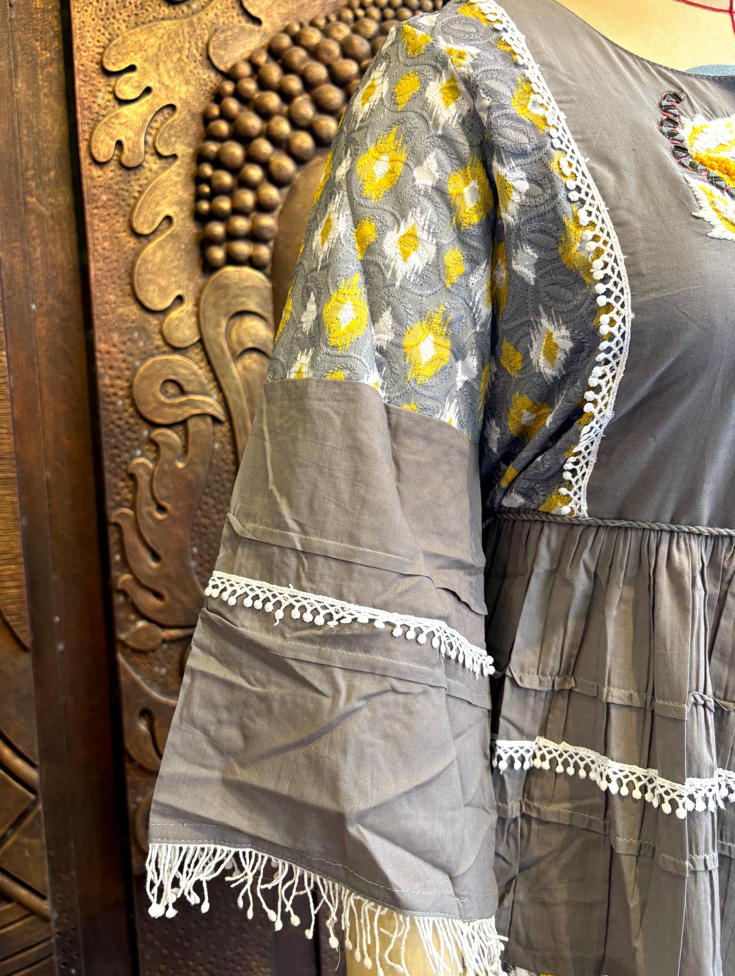 Grey Ditsy Tunic Dress