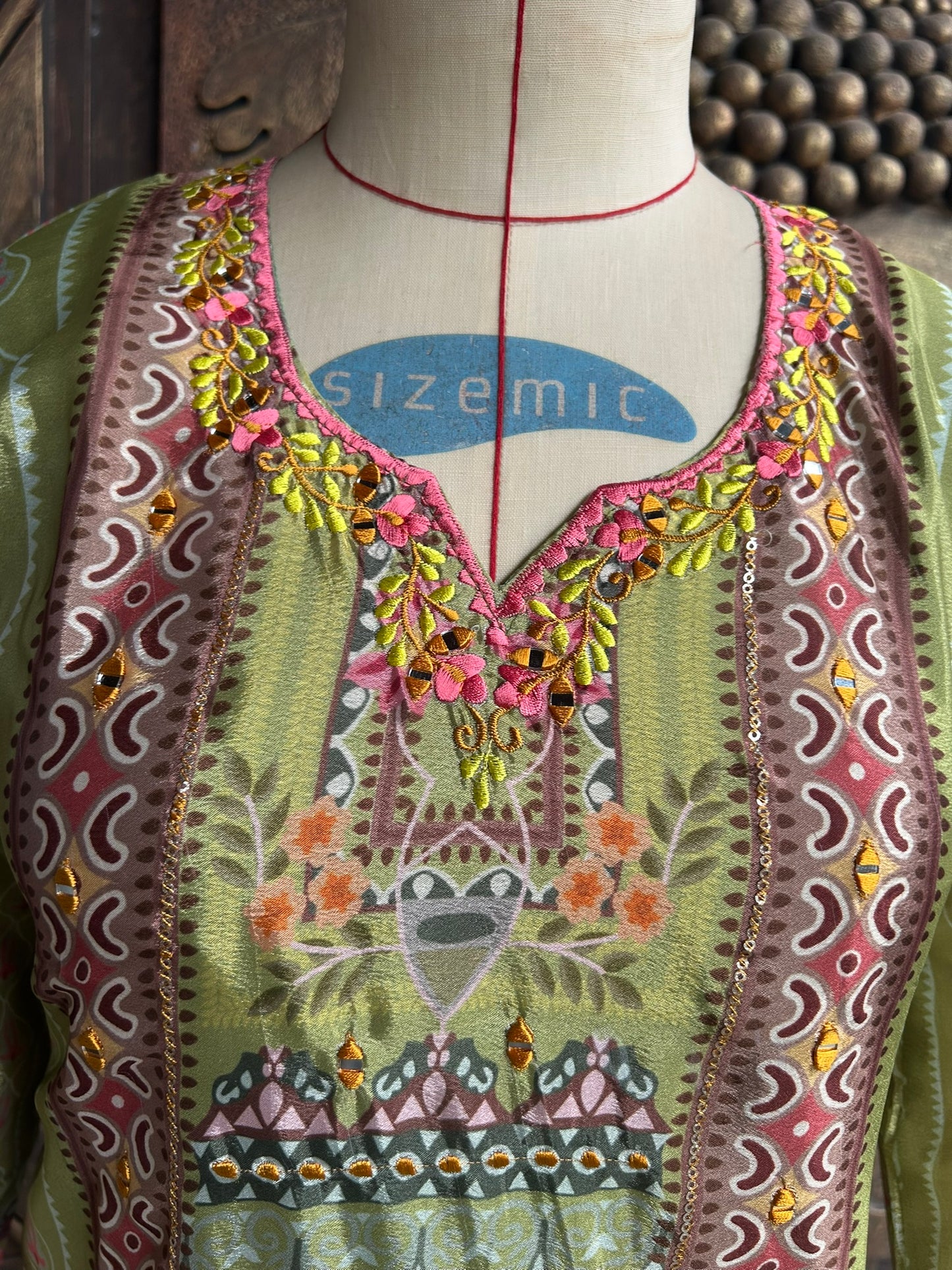Olive Bloom Kurthi Set