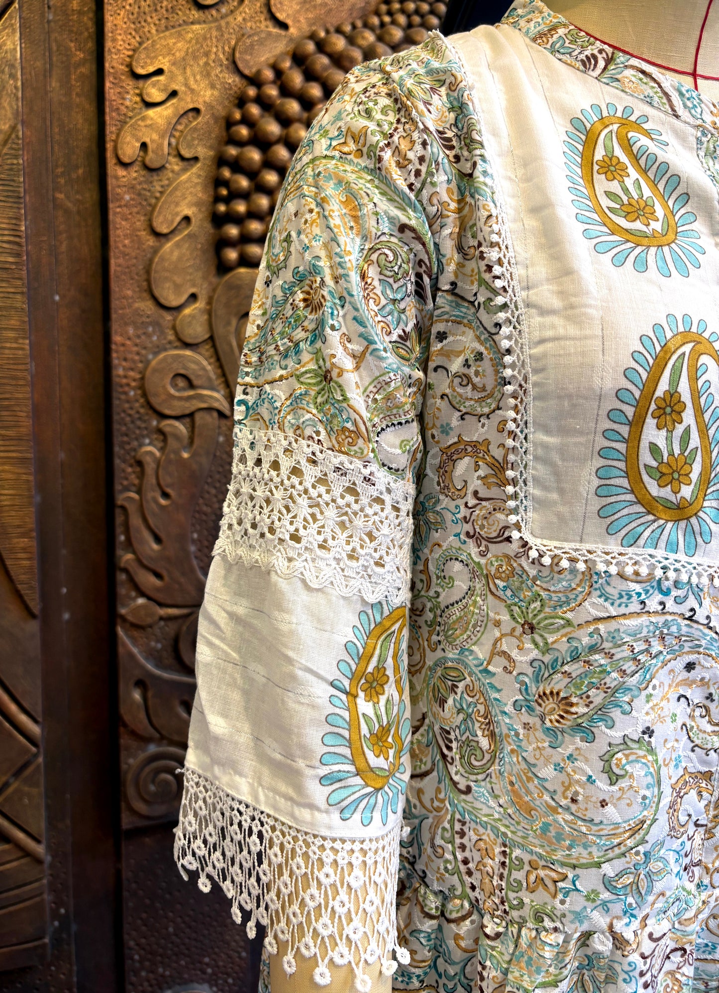 Ivory Paisley Tunic Dress