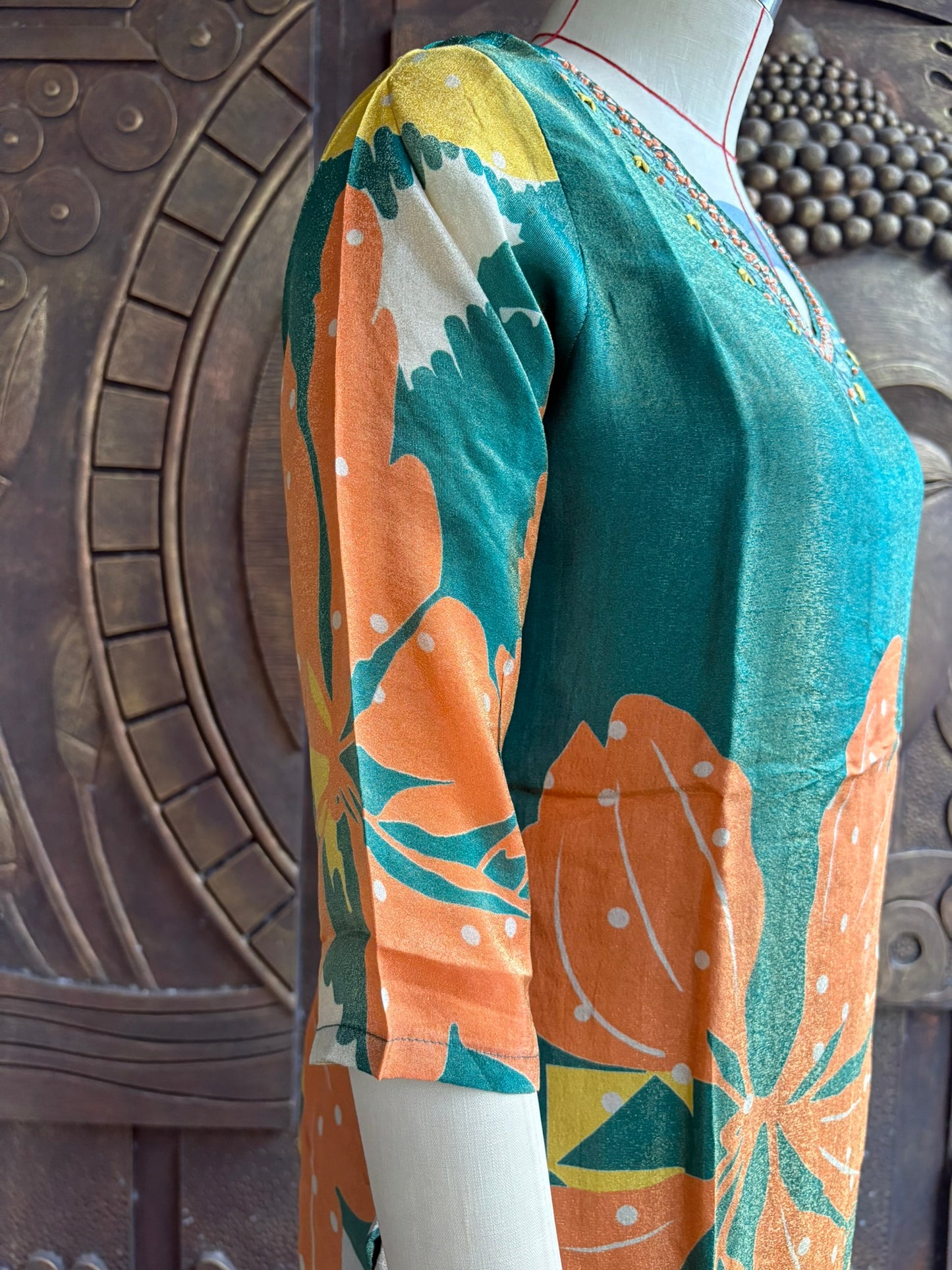 Green Floral Suit Set