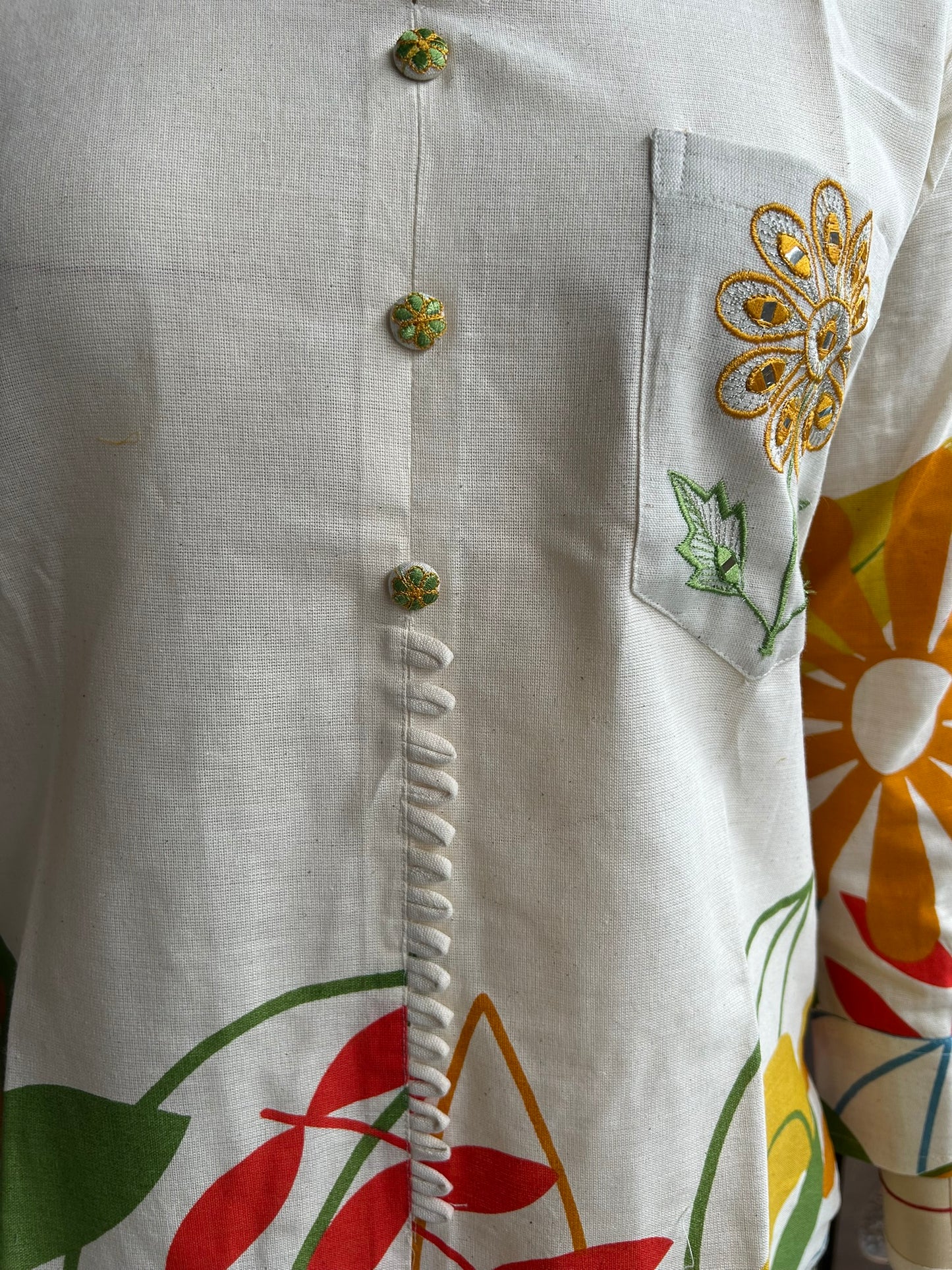 Cream White Botanical Coord set