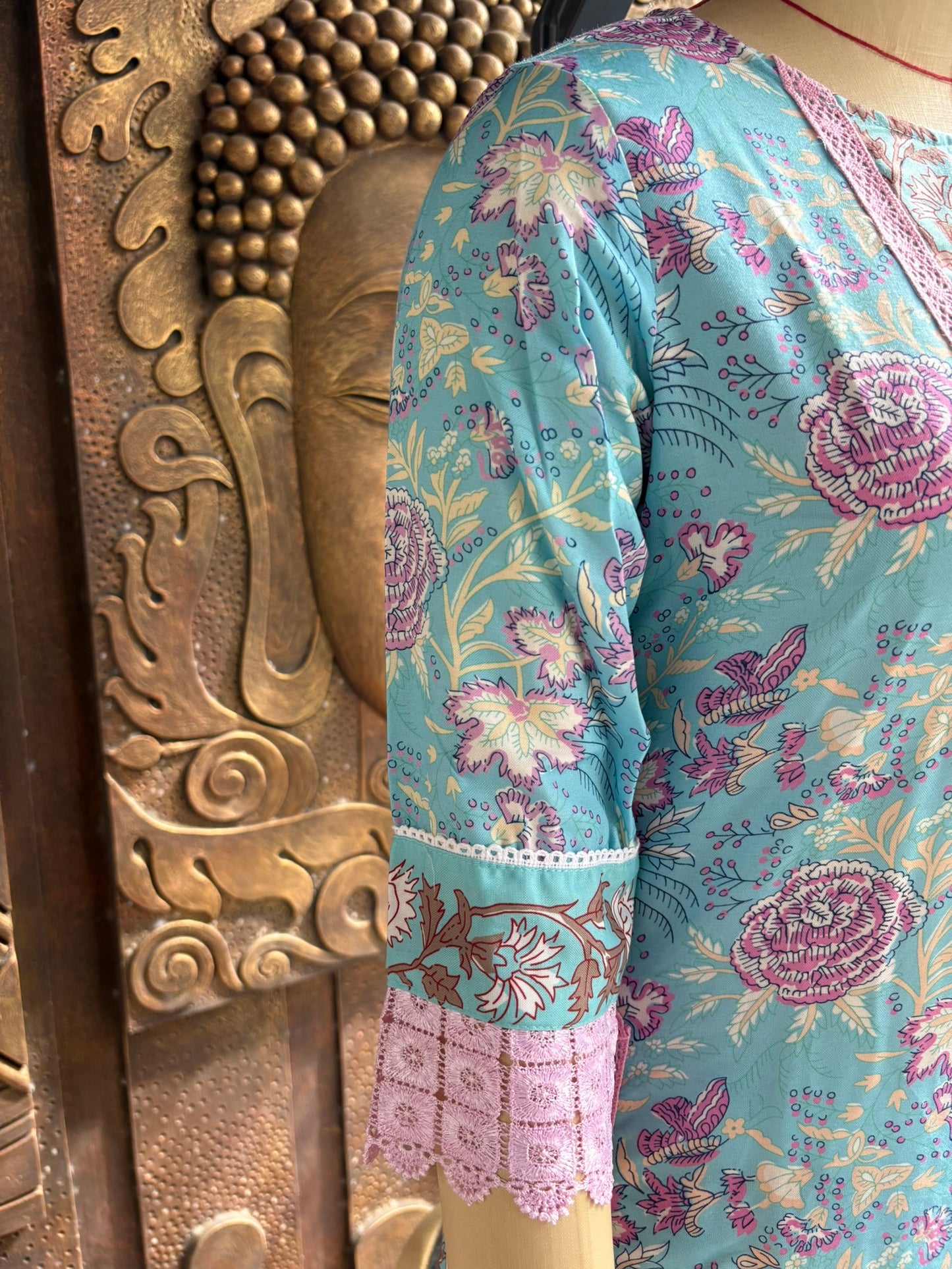 Blue Breeze Kurtha Suit Set