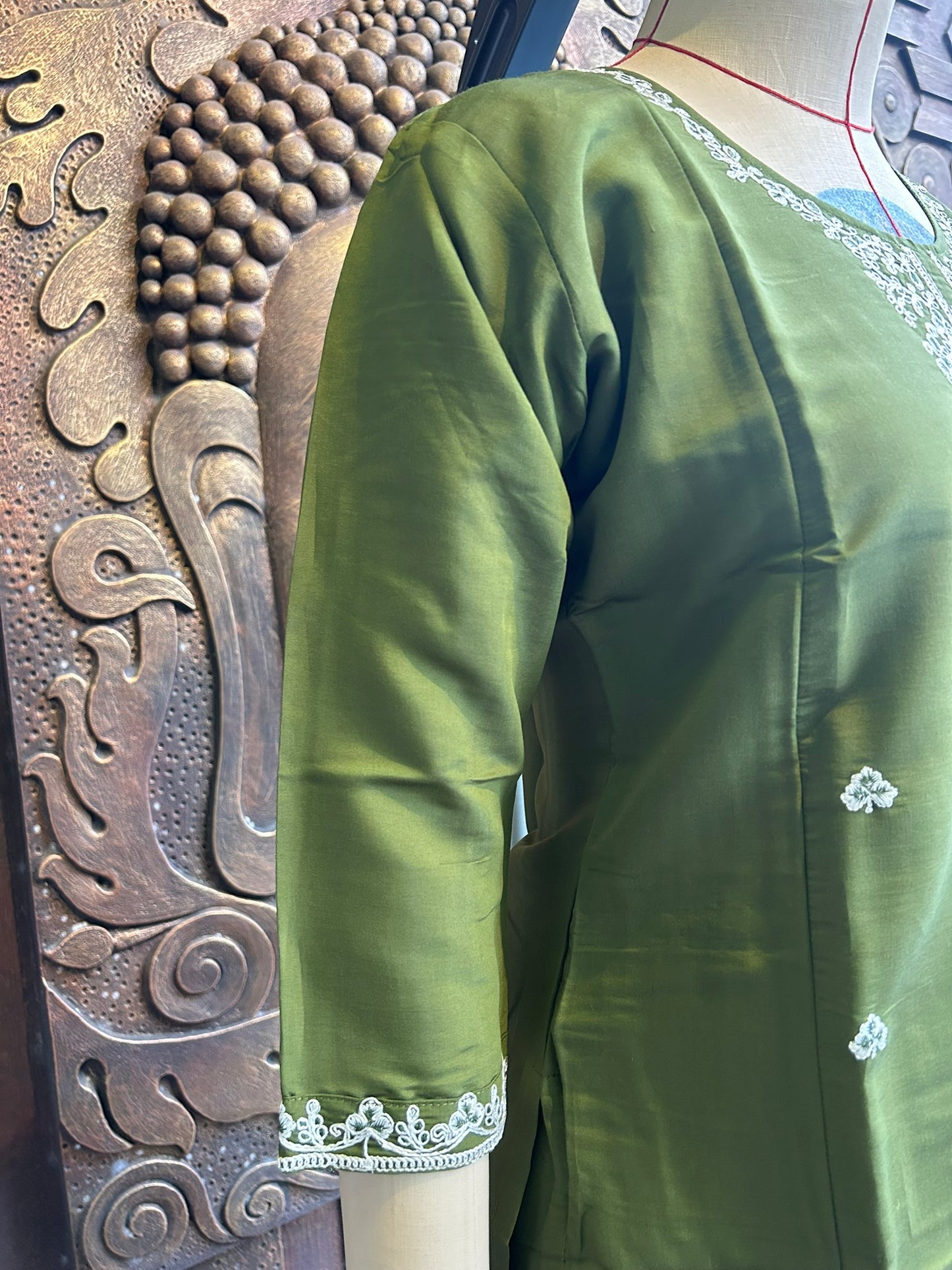 Olive Green Kurtha Suit Set