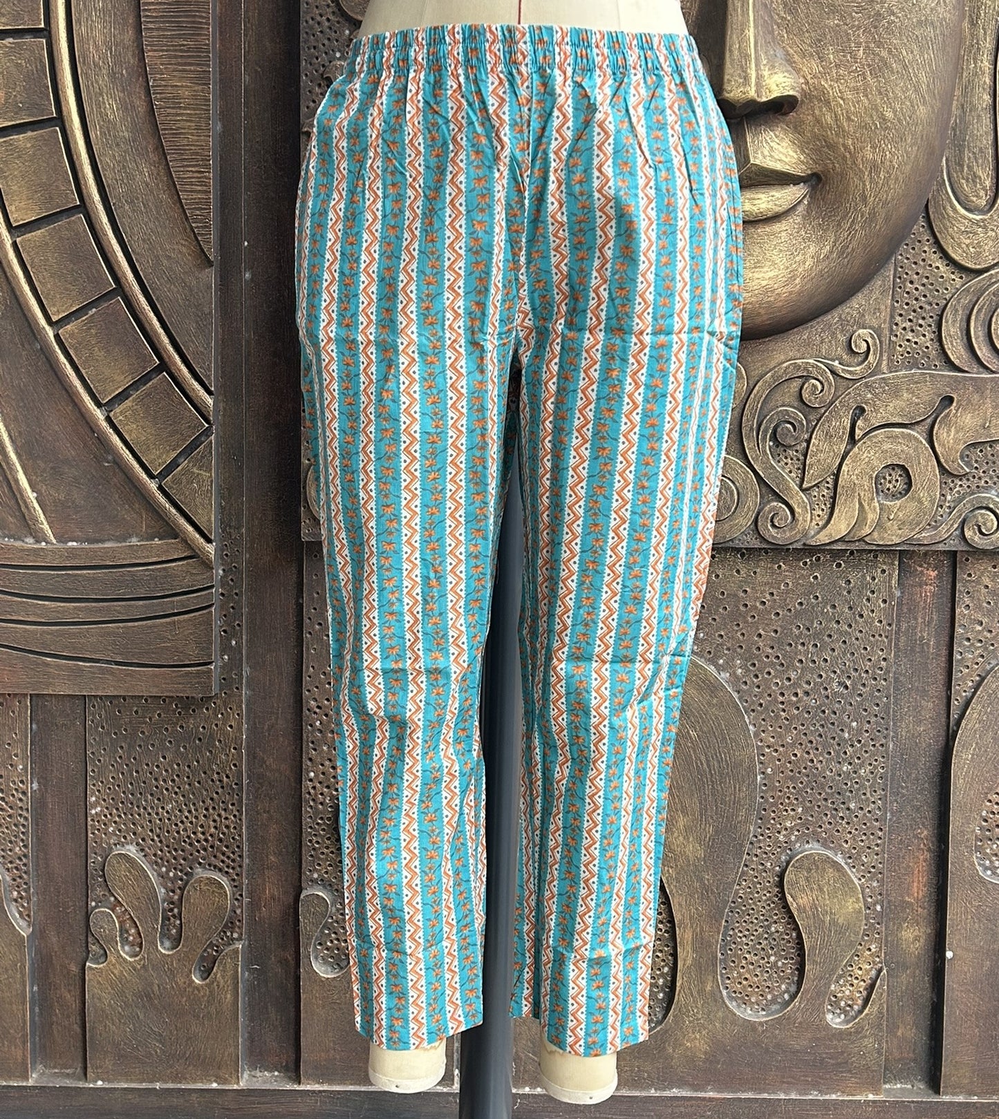 Blue Floral Cotton Kurta Suit Set
