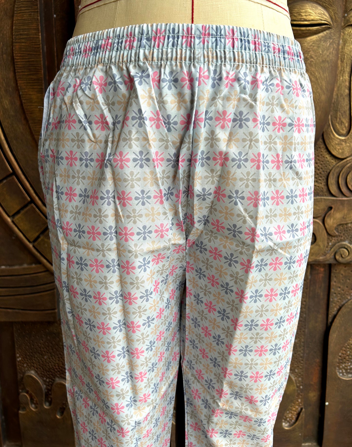 Aqua Petal Kurtha Suit Set