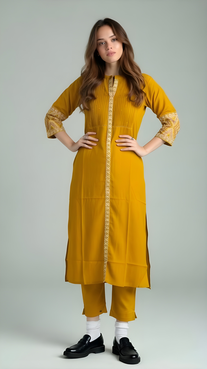 Mustard Floral Coord Set