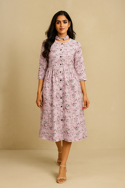 Lavender Kitten Maxi Dress