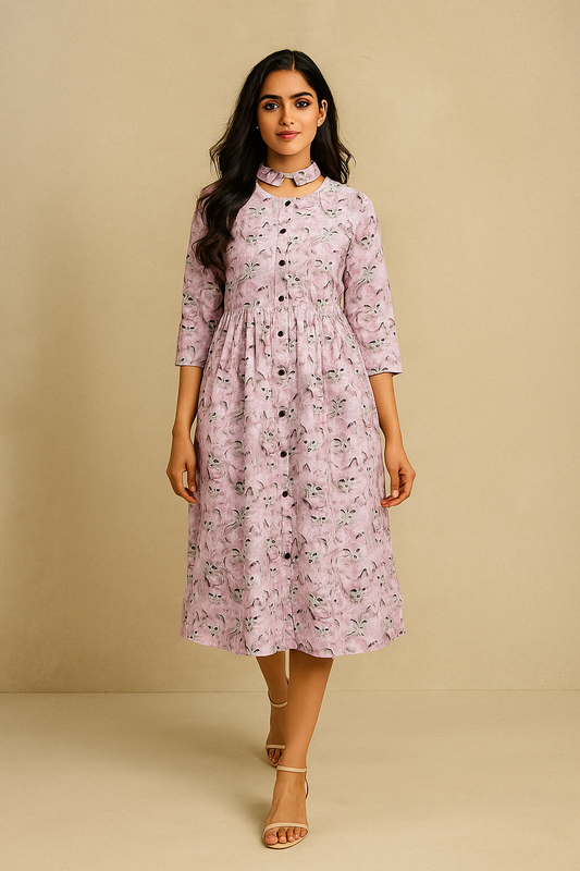 Lavender Kitten Maxi Dress