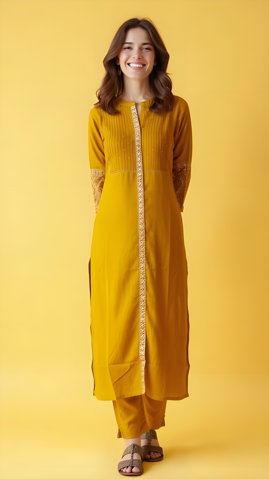 Mustard Floral Coord Set