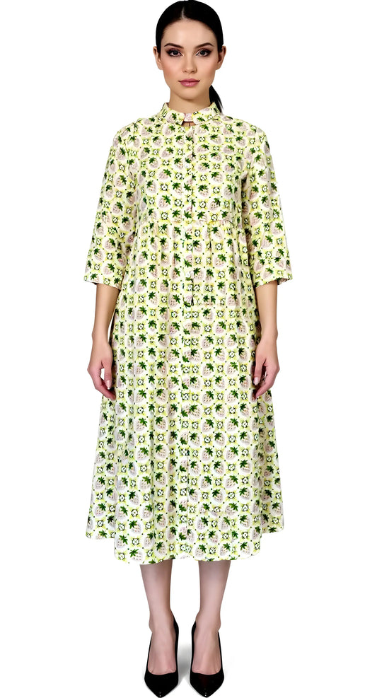 Cream Strawberry Maxi Dress