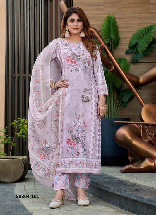 Lavender Bloom Kurthi Set