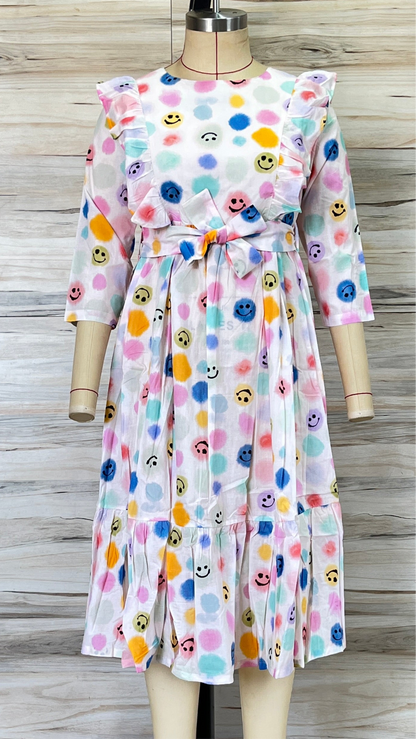 White Polka-dot Maxi Dress
