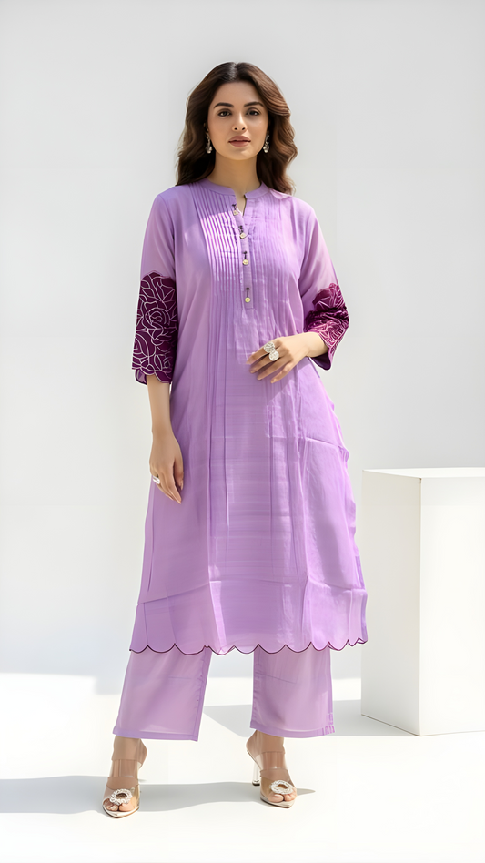 Purple Premium Mulchandery Suit Set