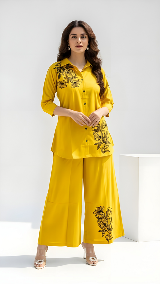 Yellow Floral Coord Set