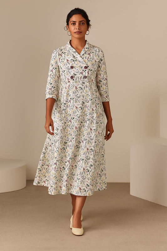 Elegant A-line Floral Dress