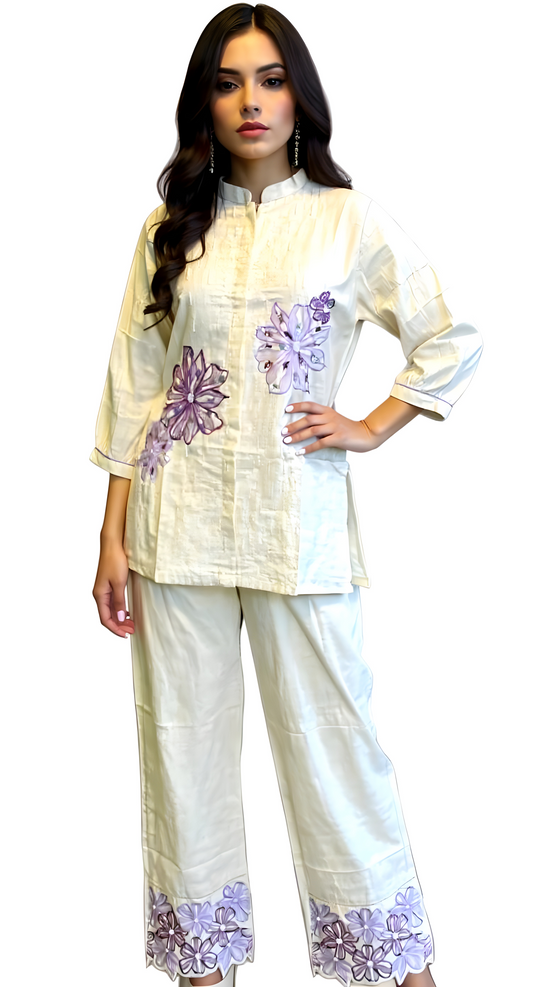 White Floral Coord Set