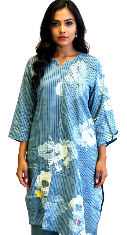 Turquoise Bloom Mulchandery Suit Set